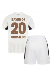 Bayer Leverkusen Alejandro Grimaldo #20 Jalkapallovaatteet Lasten Vieraspeliasu 2024-25 Lyhythihainen (+ Lyhyet housut)